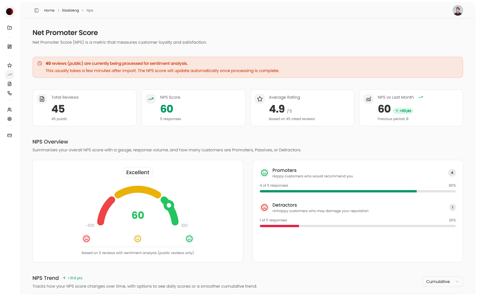 import reviews modal