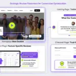 Strategic review placement across website sections