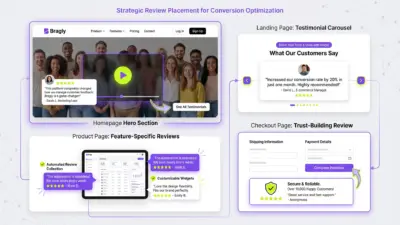 Strategic review placement across website sections