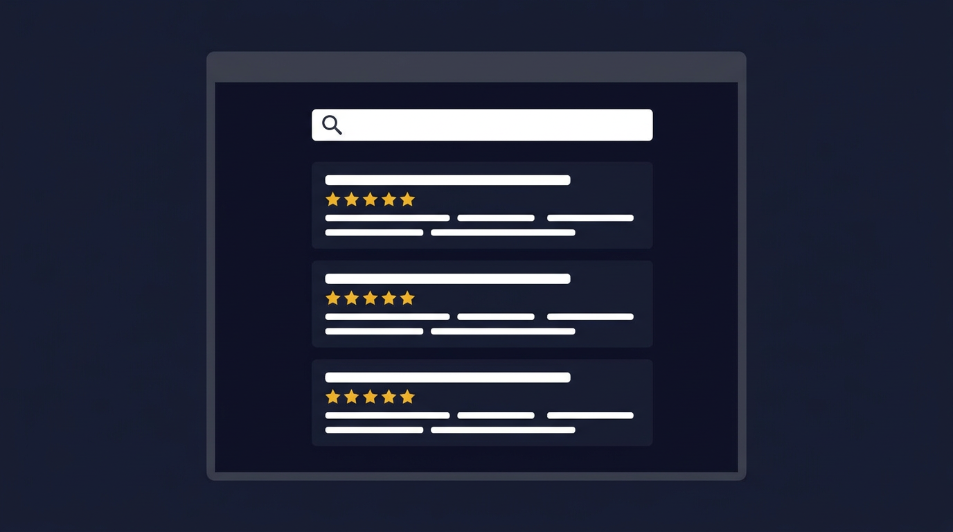 Google SERP showing star rating rich snippets