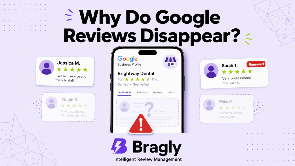 Why do Google reviews disappear - featured image showing fading review cards on a phone