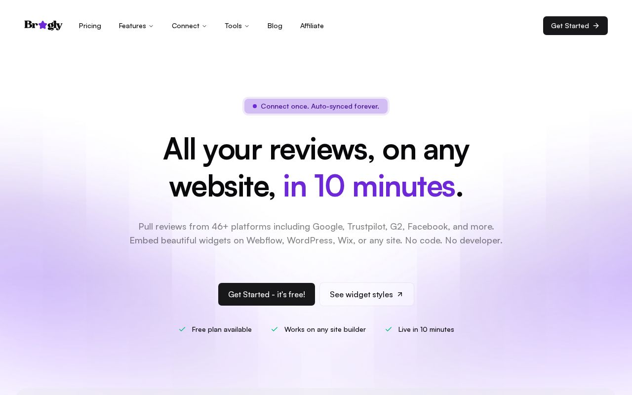 Bragly homepage screenshot
