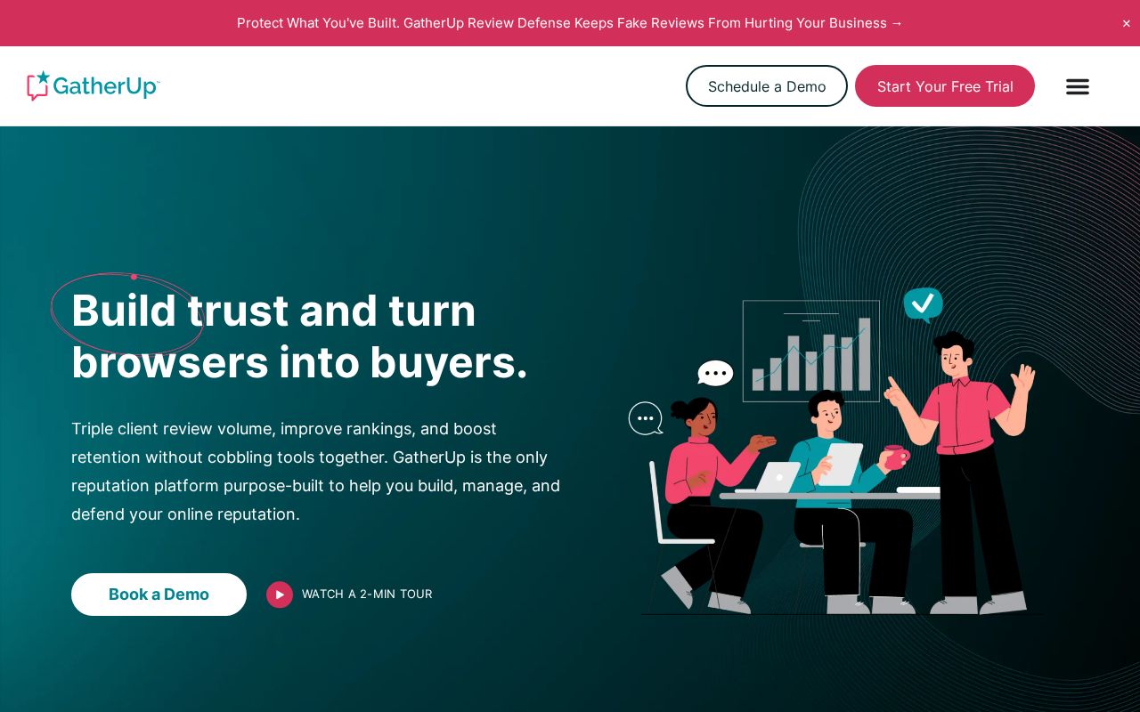 GatherUp homepage screenshot