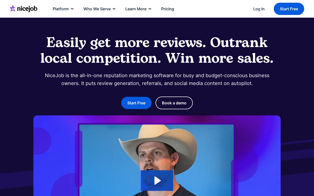 NiceJob homepage screenshot