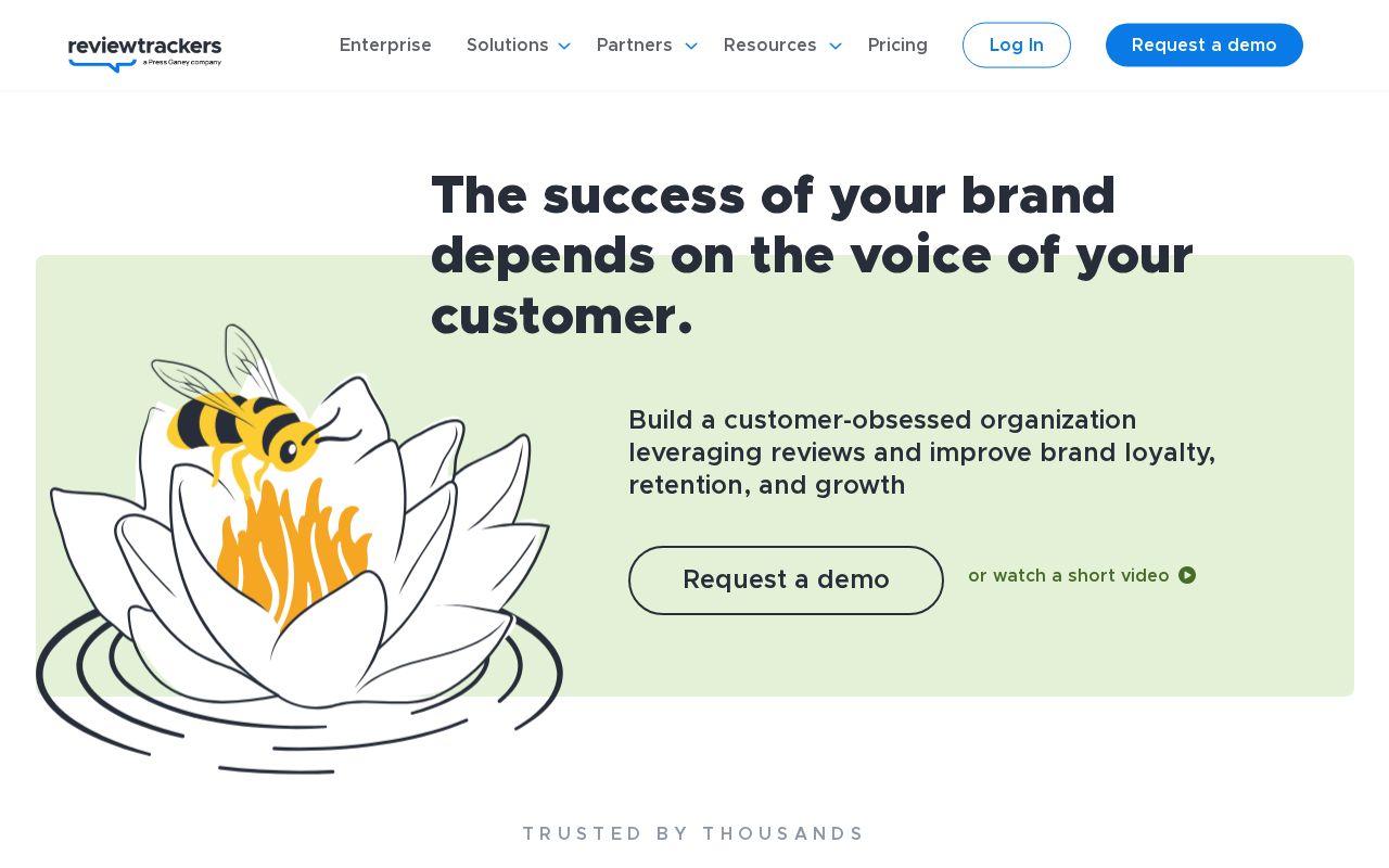ReviewTrackers homepage screenshot