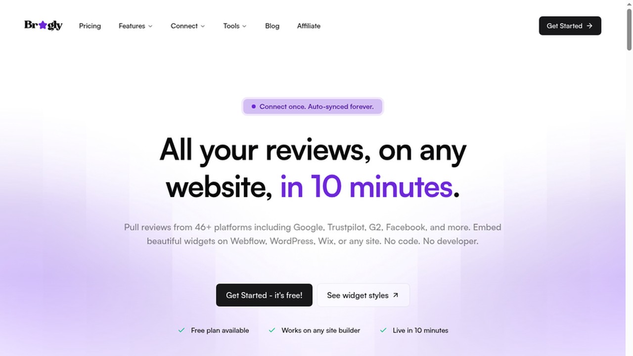 Bragly reputation management software homepage