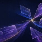 Abstract purple review signals converging toward a platform choice