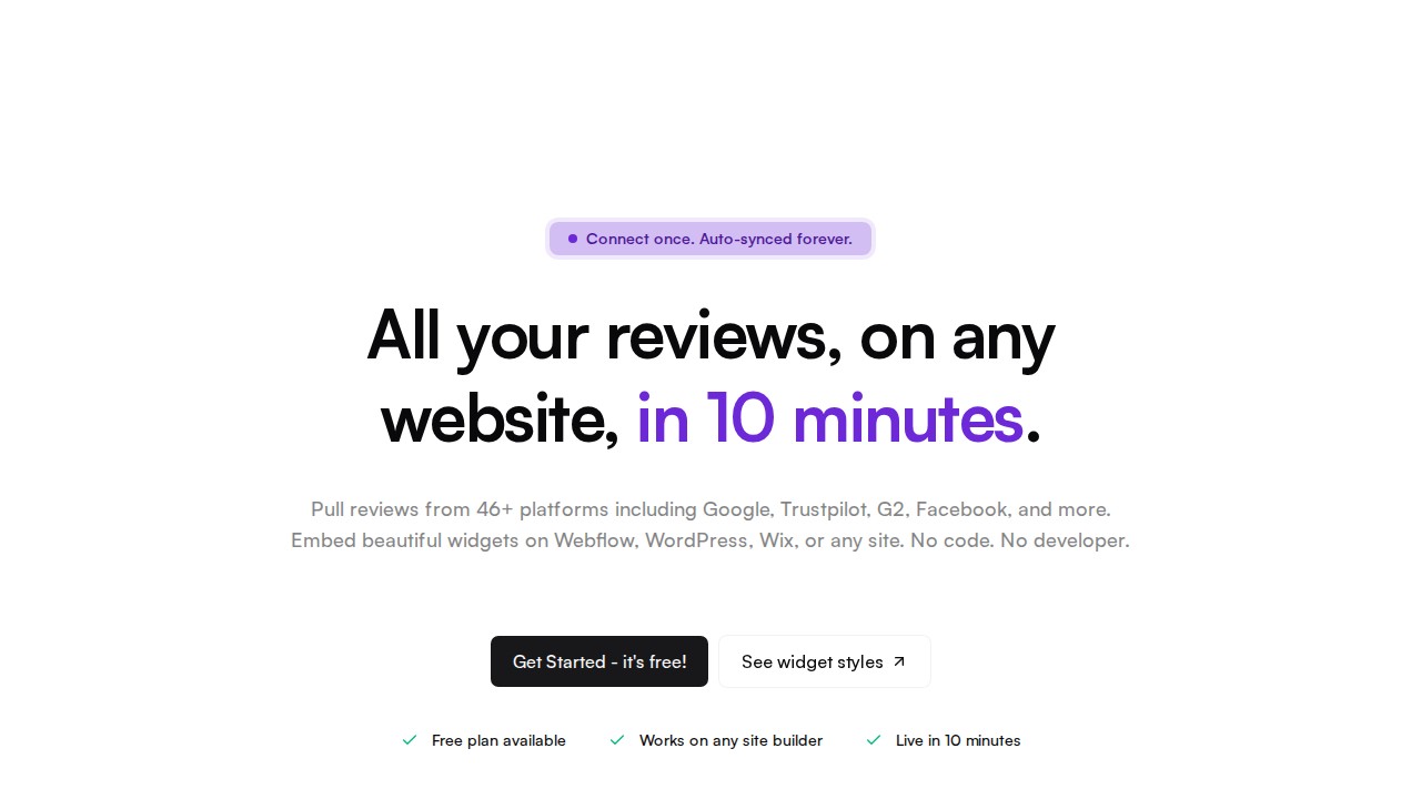 Bragly homepage showing review aggregation from 46+ platforms and video testimonial collection