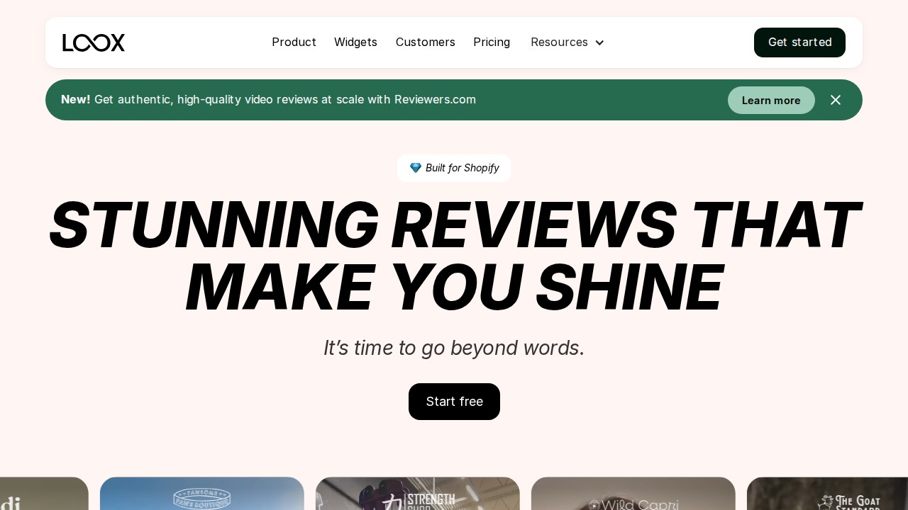 Loox homepage shown in the Fera.ai alternatives comparison