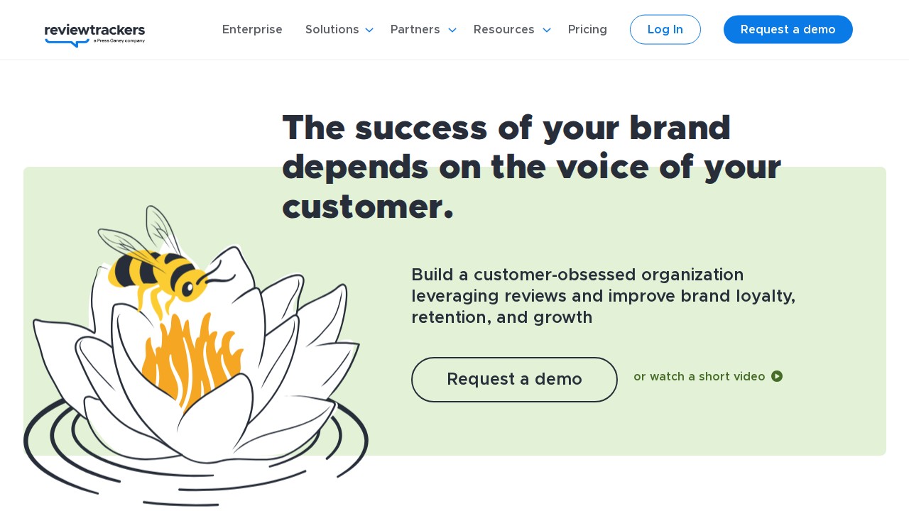 ReviewTrackers homepage shown in the NiceJob alternatives comparison