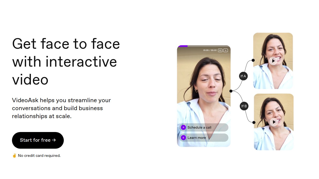 VideoAsk homepage shown in the SocialJuice alternatives comparison