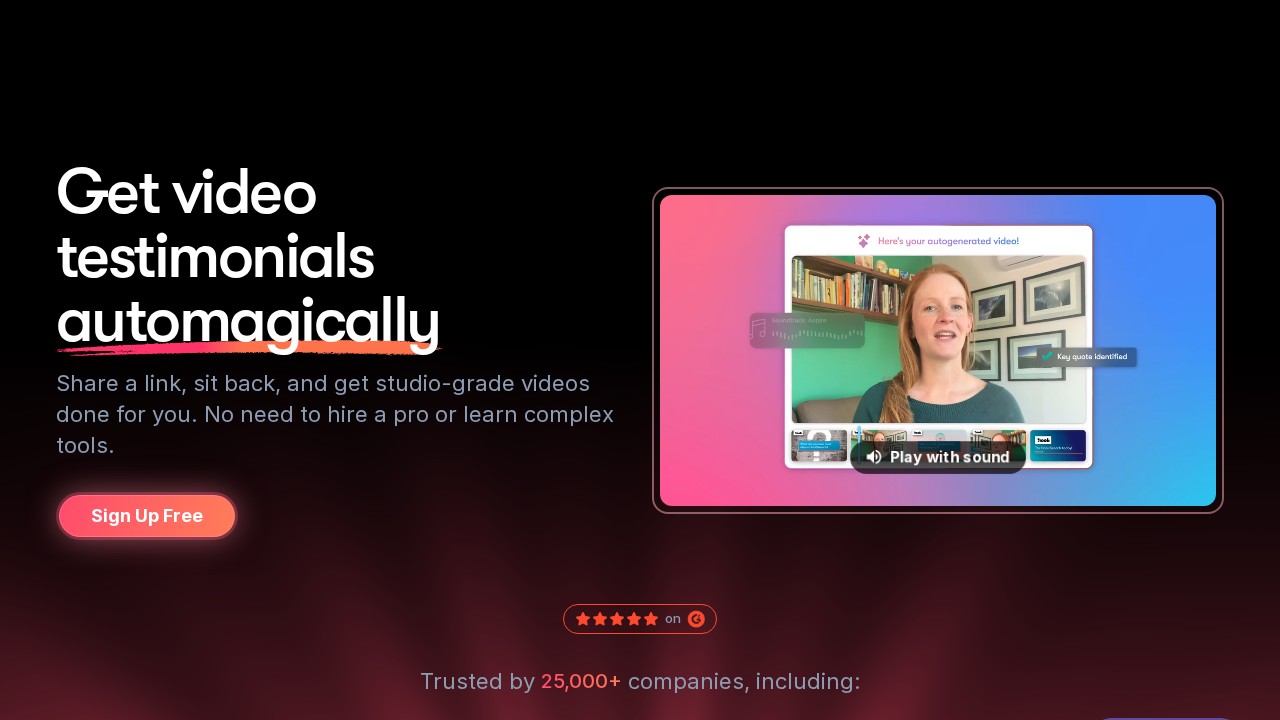 Vocal Video homepage shown in the Boast.io alternatives comparison