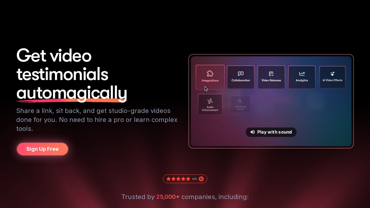 Vocal Video homepage shown in the SocialJuice alternatives comparison