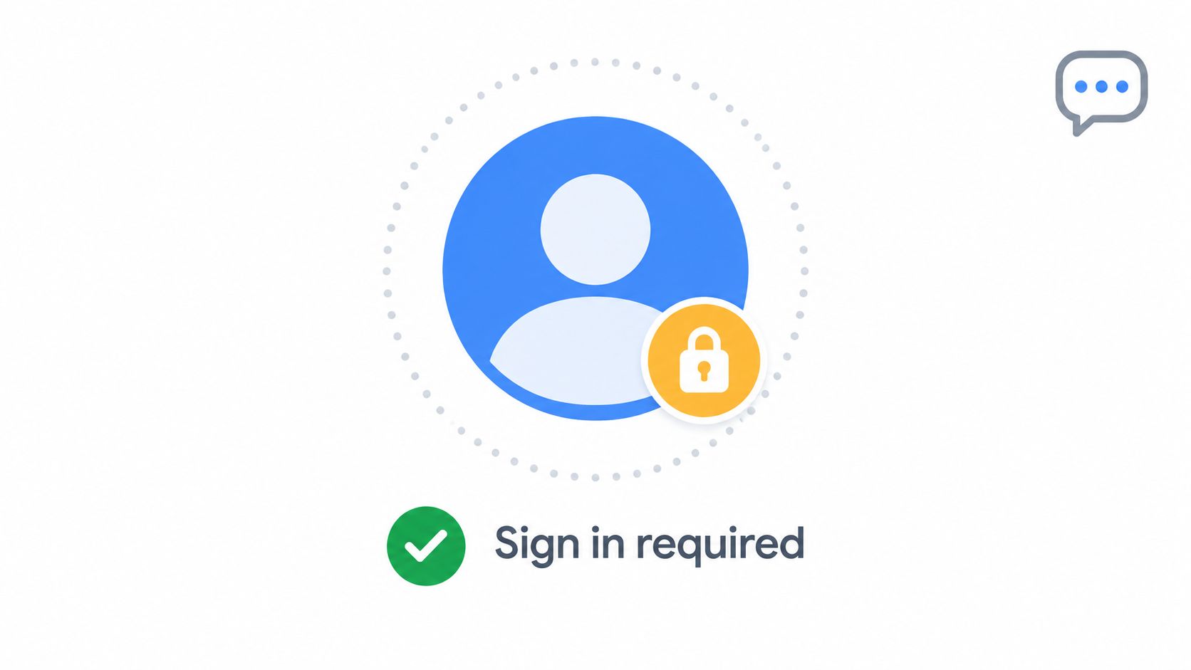 A digital illustration featuring a user profile icon with a lock symbol, indicating that a sign-in is required.