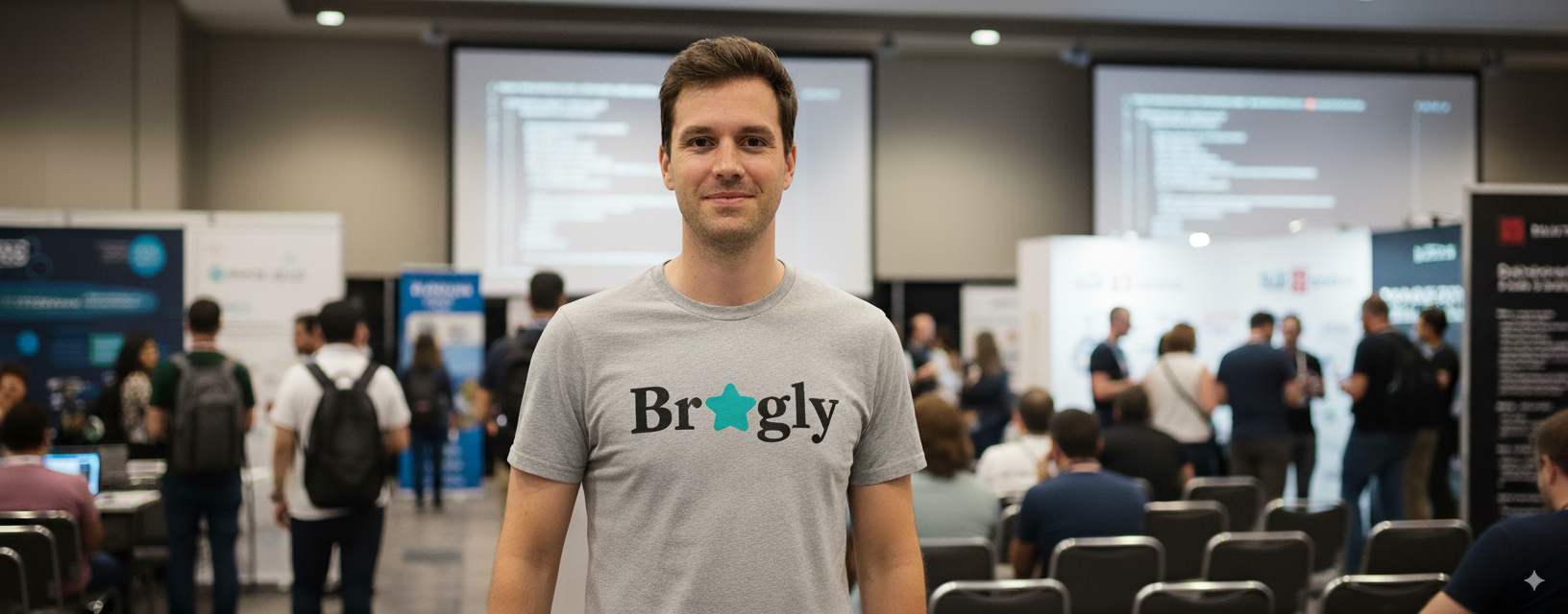 Bragly team member presenting at industry conference